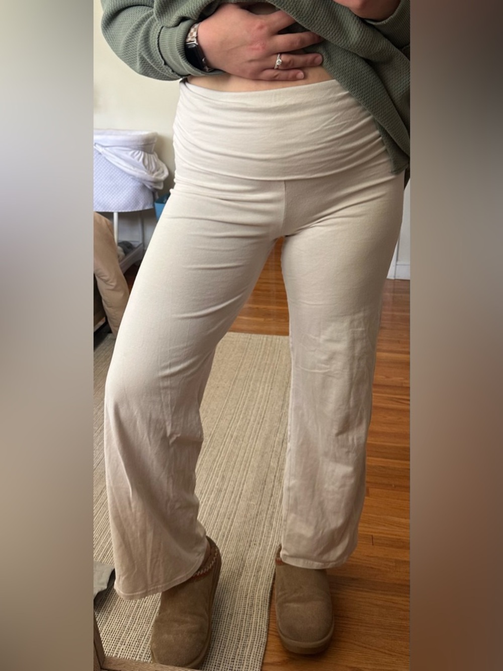 Divided Cream Wide-Leg Lounge Pants